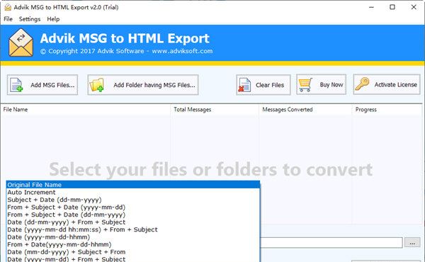 Advik MSG to HTML Export