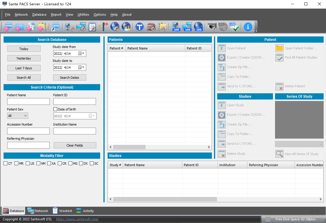 Sante PACS Server破解版下载 医学图片管理软件Sante PACS Server v3.3.2 最新免费破解版(附安装教程)