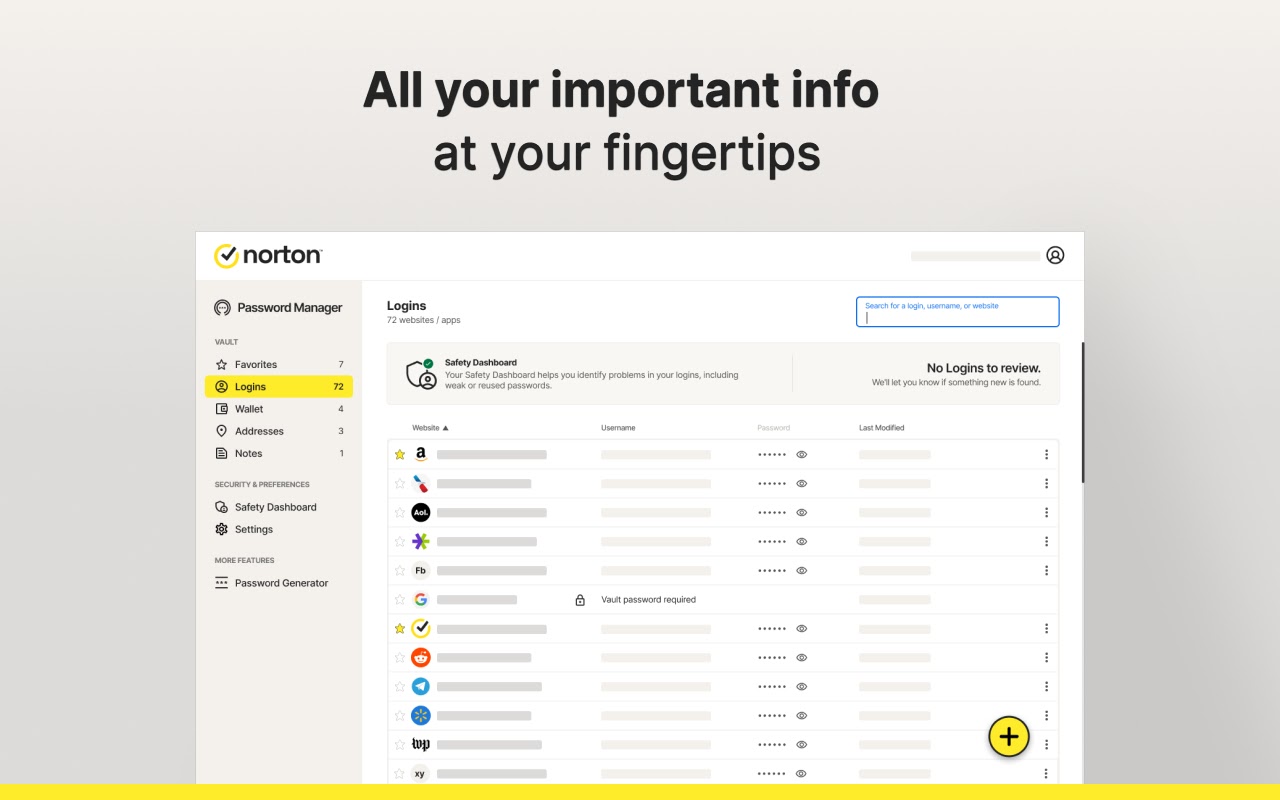 Norton密码管理下载 Norton Password Manager(密码管理) v8.0.4.37 免费安装版