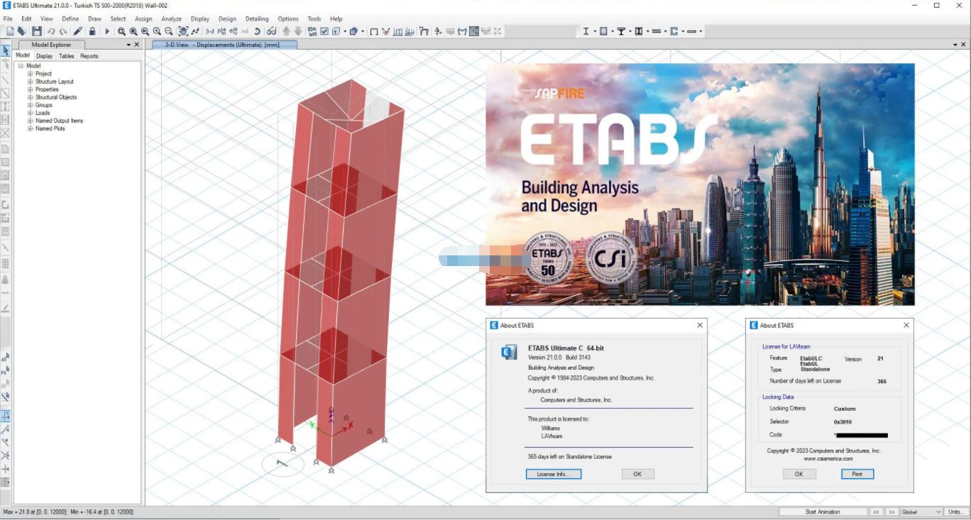 ETABS 21破解版下载 CSI ETABS Ultimate v21.0.1.3178 免费安装激活版(附补丁)