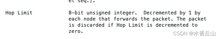IPV6对于HopLimit的解释