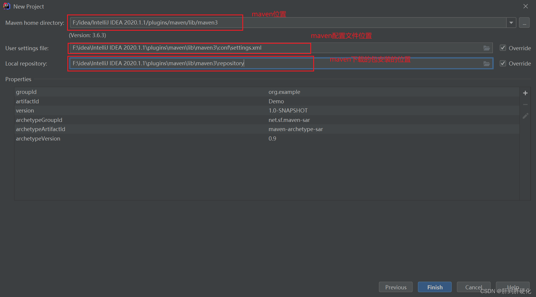 选择Maven版本以及Maven的settings.xml(Maven配置好的文件)和Maven下载的包存放的位置