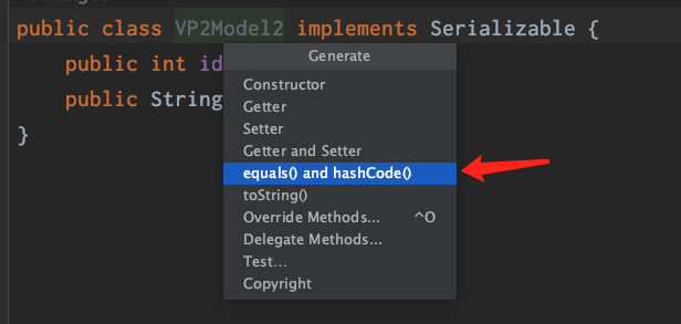 Java中自动实现equals()、hashCode()方法