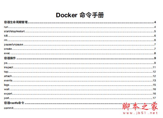 docker命令手册 中文PDF完整版