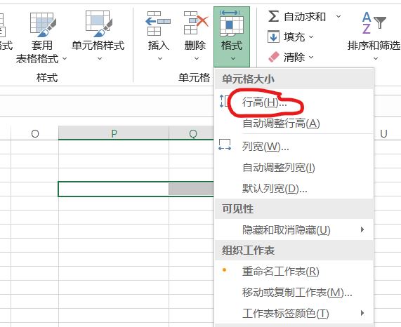 表格怎么调节行宽行高图片