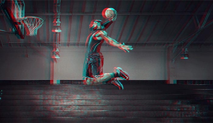 抖音效果图，使用PS制作抖音效果的篮球飞人图片设计