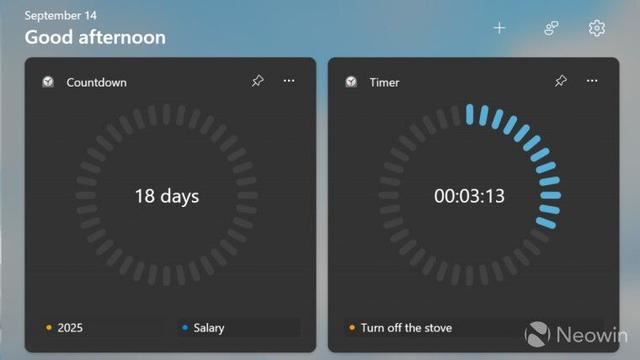 Win11预览版新小组件定时器和倒数日怎么用?插图