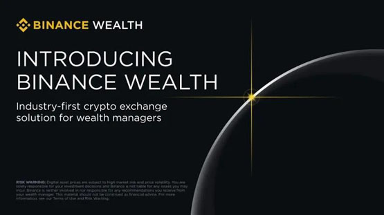 币安推出Binance Wealth：为财富管理人提供加密货币管理工具