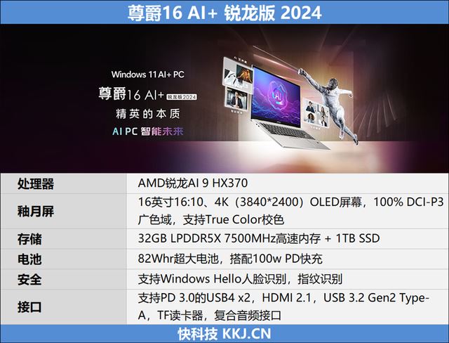 升级锐龙AI 9 HX370! 微星尊爵16 AI+ 锐龙版 2024笔记本评测