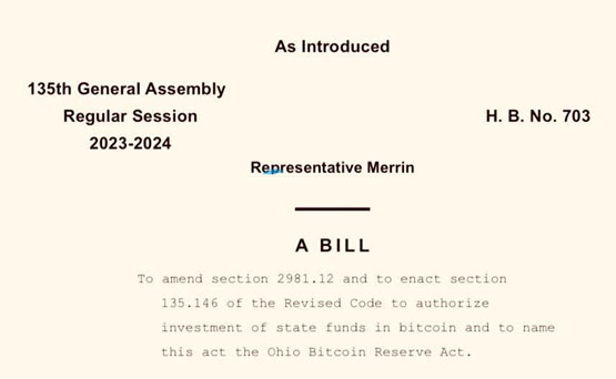 美国俄亥俄州议员提出比特币储备法案：应对美元贬值带来的风险
