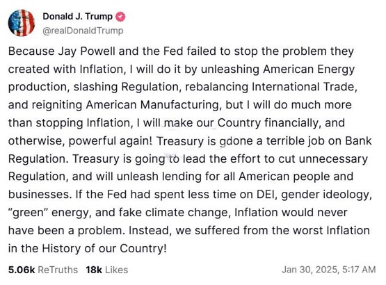 联准会利率不变、特朗普批无能制造通膨！比特币突破10.4万美元、美股收黑