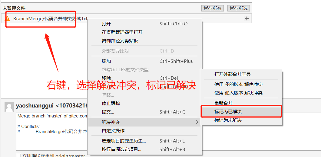 全网最全面的SourceTree使用教程详解（连接远程仓库，克隆，拉取，提交，推送，新建/切换/合并分支，冲突解决，提交PR）_代码库_29