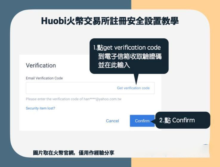 【火币注册安全设置教学】输入信箱验证码