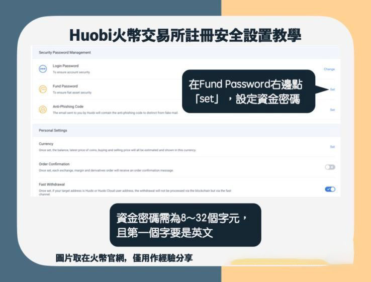 【火币注册安全设置教学】设定资金密码