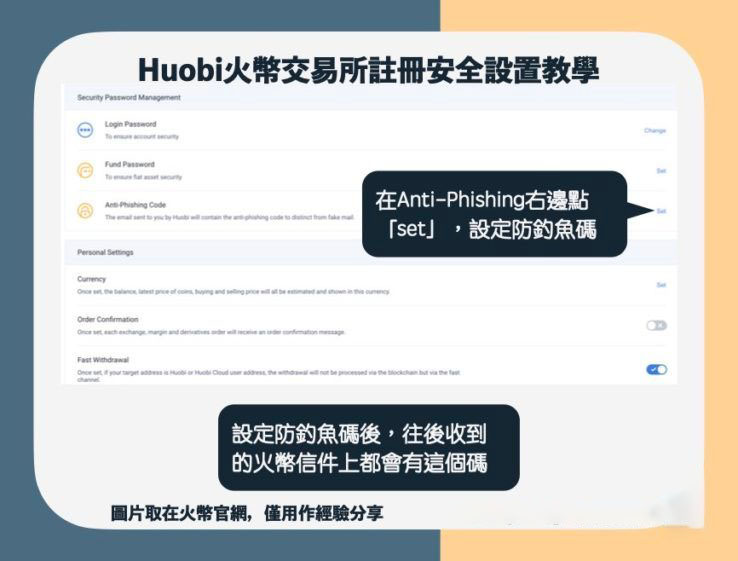 【火币注册安全设置教学】设定防钓鱼码