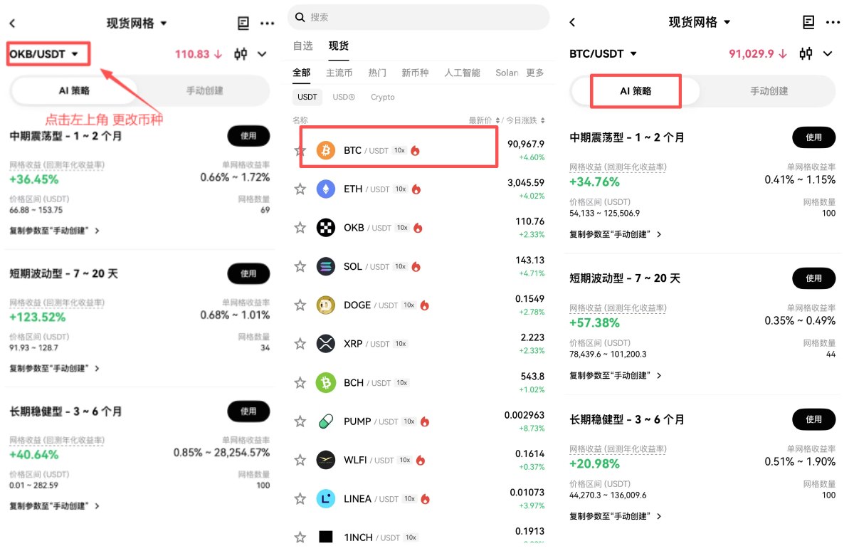 OKX现货网格交易教学