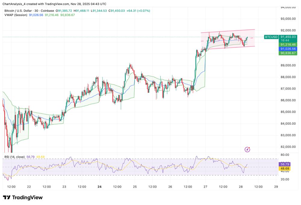比特币价格预测：买家持仓价值 9 万美元，巨鲸转向积极吸筹 2025.11.28_图2