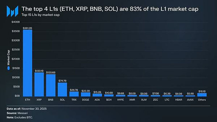 比特币领跑，L1代币为何持续落后