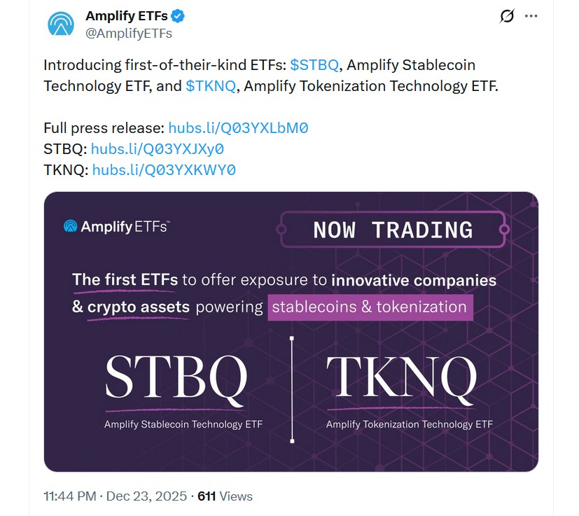 Amplify稳定币ETF上线