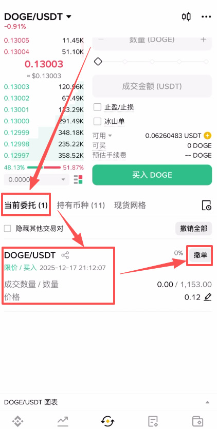 币安购买狗狗币DOGE详细步骤：新手入场全解析_图11