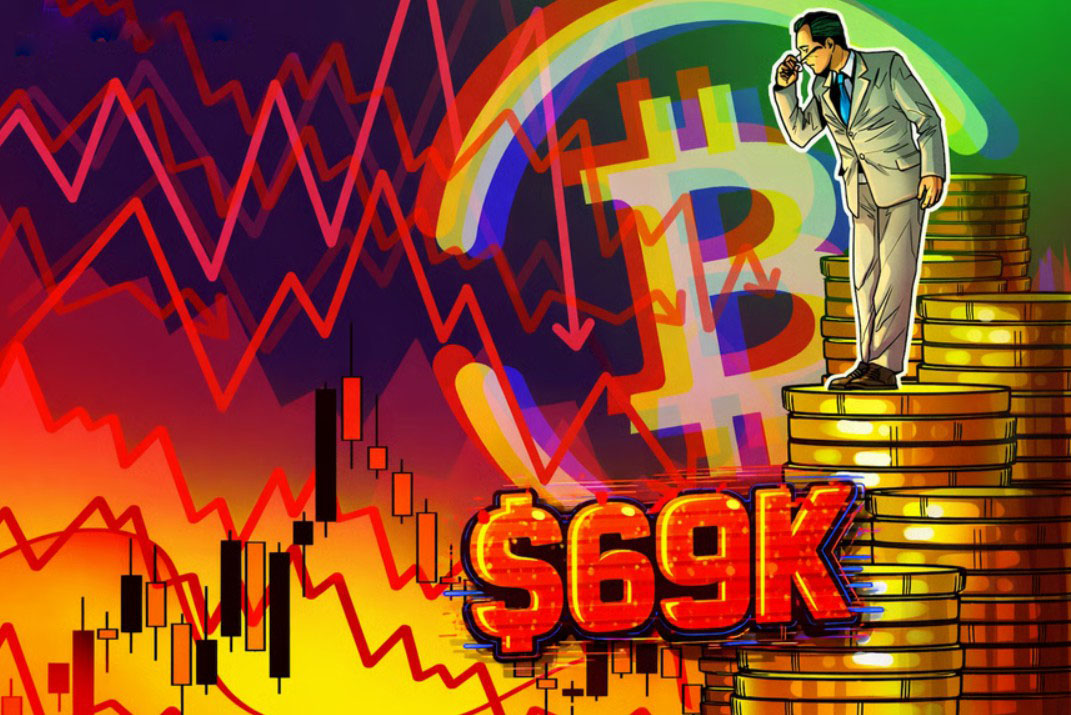 比特币价格抹去15个月牛市涨幅，跌至6.9万美元