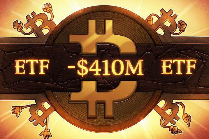 渣打银行下调比特币（BTC）目标价，致比特币ETF单日资金流出4.1亿美元