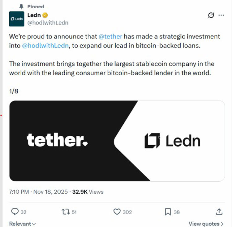 Ledn首单比特币ABS融资1.88亿美元