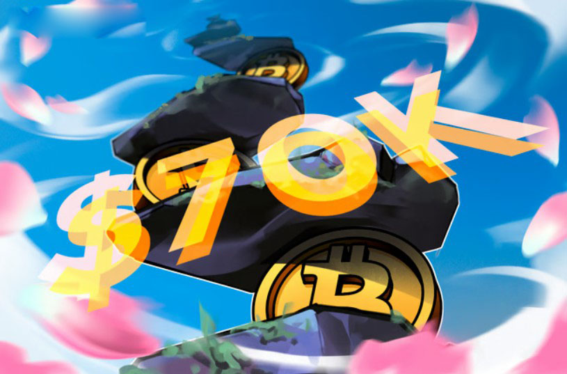 加密货币税收更新，比特币（BTC）徘徊在7万美元下方：月度图表