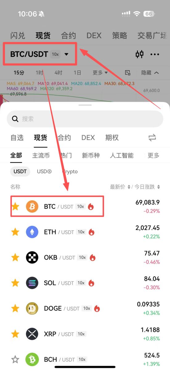 USDT兑换比特币操作流程_图4