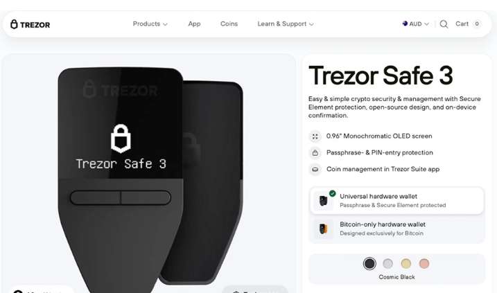 Trezor Safe 3钱包