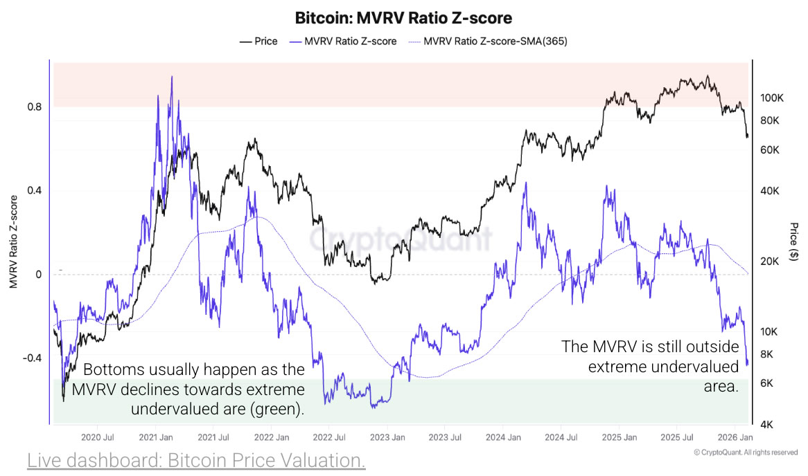 CryptoQuant：比特币仍未达熊市全面投降阶段，结构性底部需时间形成