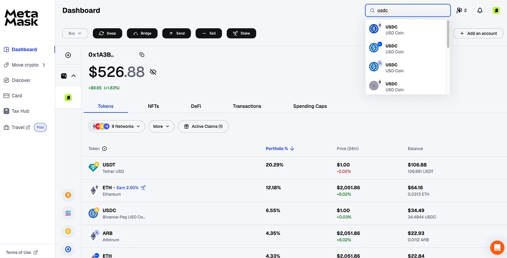 我可以在MetaMask中添加USDC吗？
