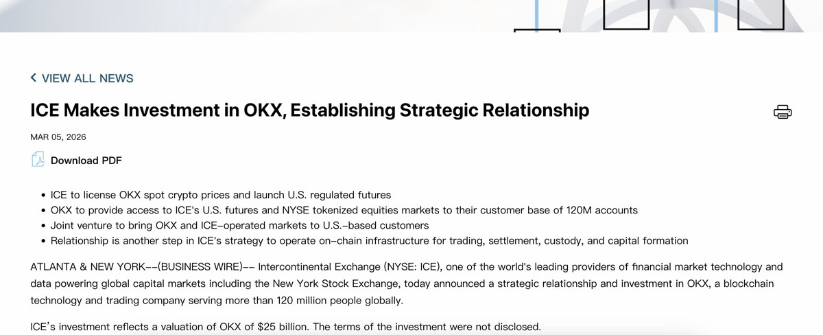 十年后，ICE为何选OKX入加密局？