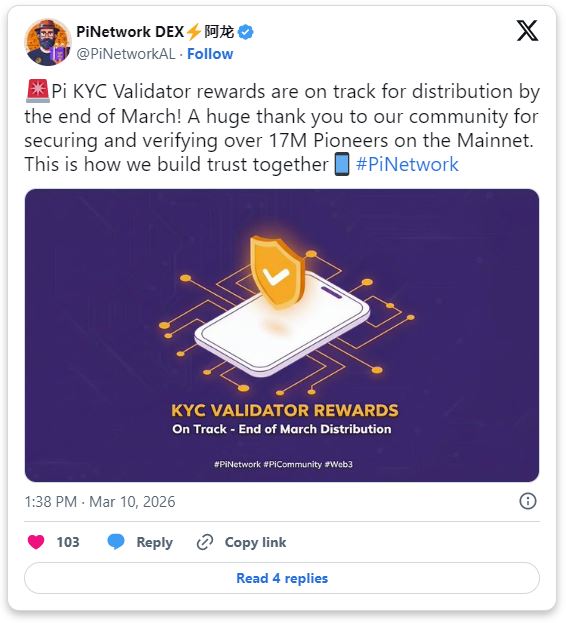Pi币价格预测：Pi币供应解锁，KYC验证者等待三月奖励 2026.3.10_图4