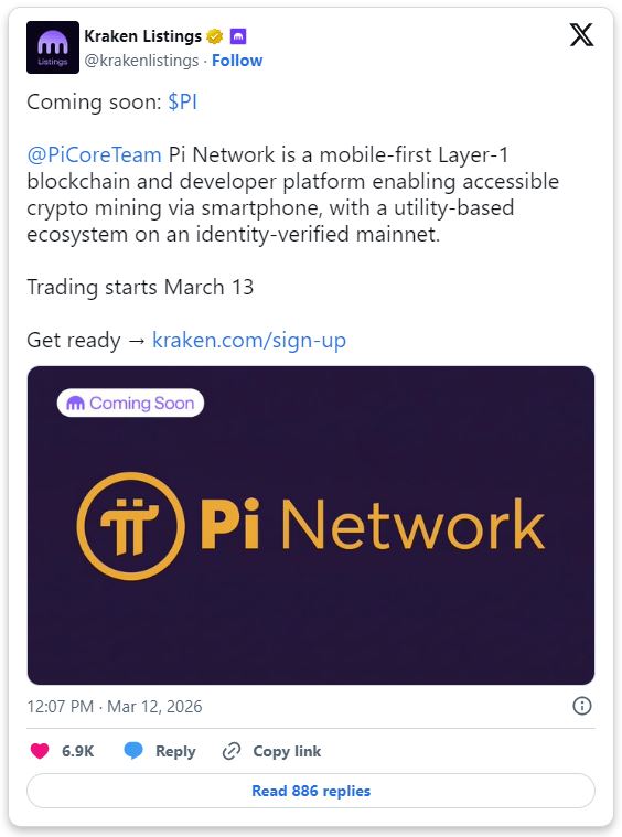 Pi币价格预测：Kraken上市引发市场关注，Pi币有望复苏 2026.3.12_图3