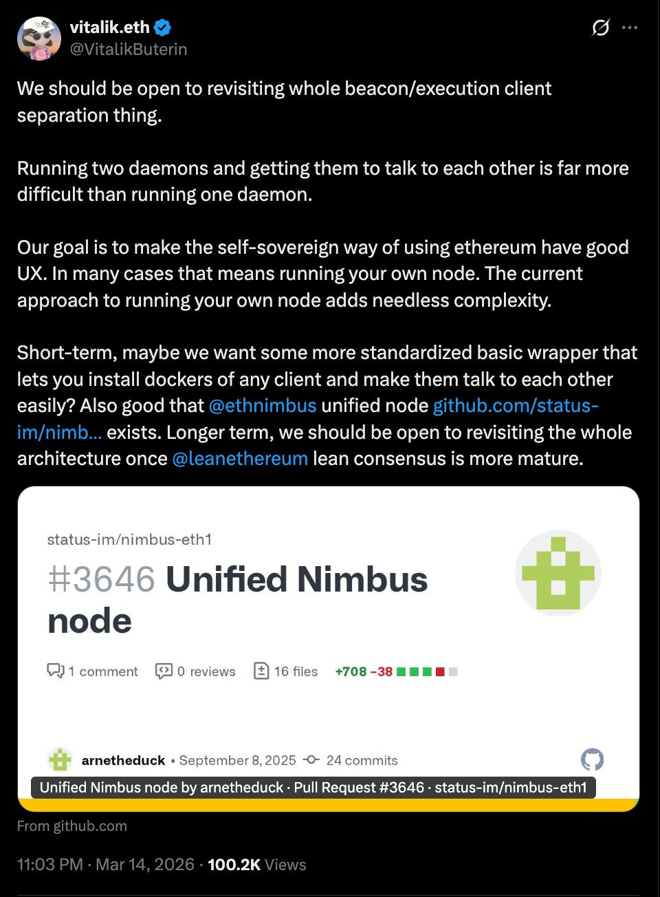 维塔利克推动以太坊节点简化