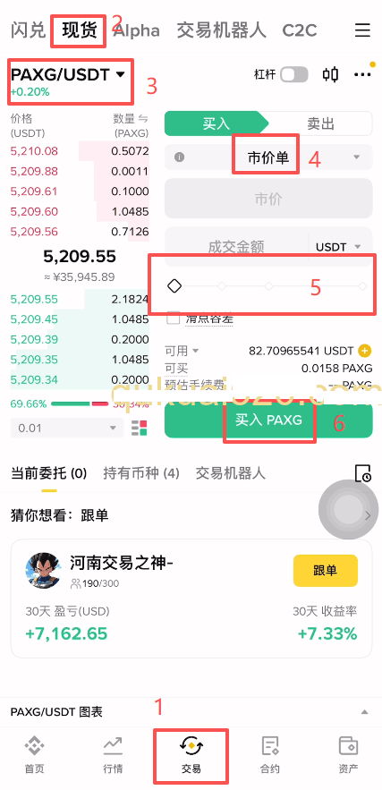 PAXG币现货交易怎么操作？
