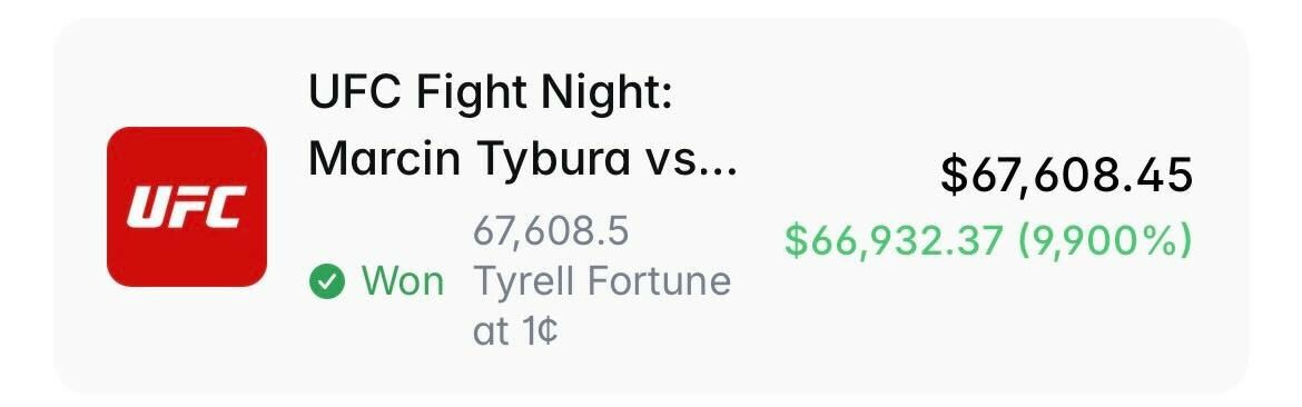 UFC解说偏差，交易员赚6.7万美金