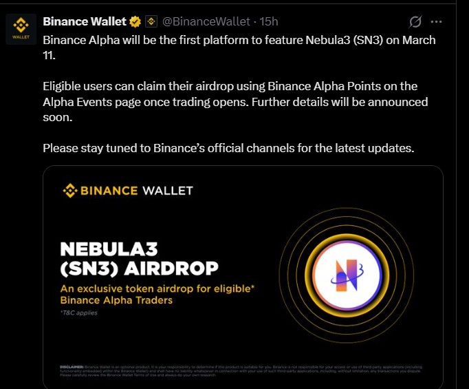 Nebula3 空投在 Binance Alpha 上将如何运作？