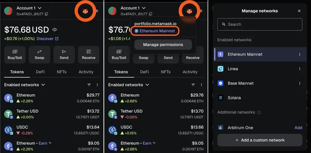 MetaMask添加网络教学