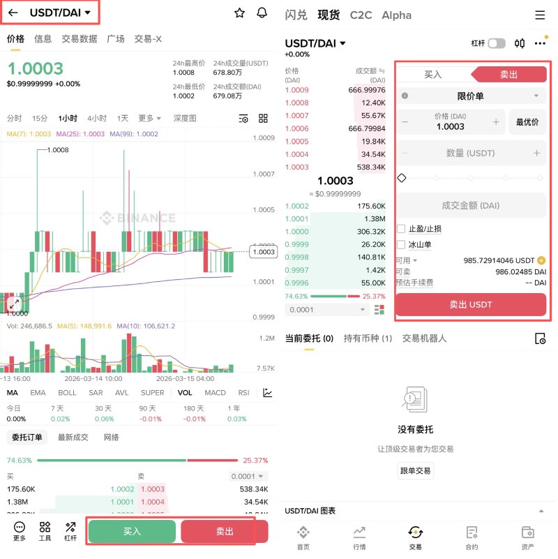 币安购买DAI币教学