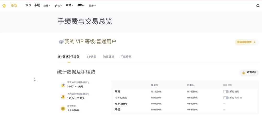 币安手续费查询