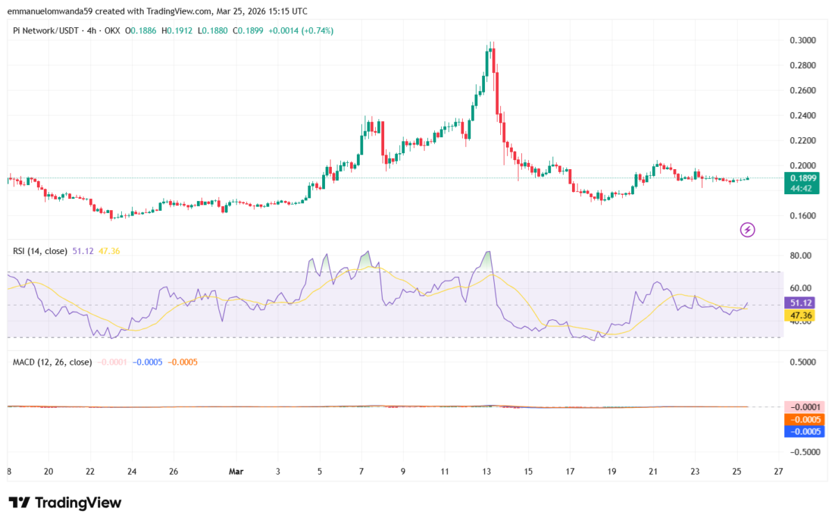 Pi 价格分析：4 小时图表