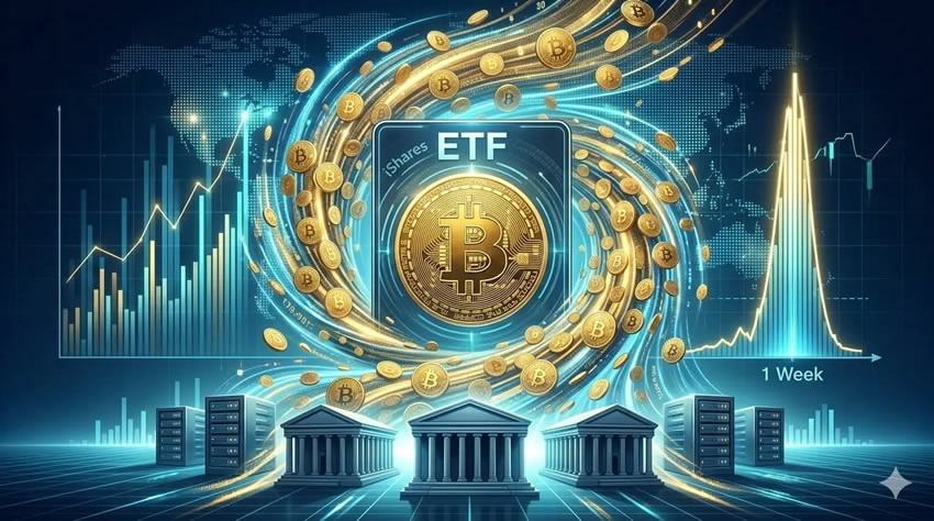 贝莱德比特币ETF巨额净流入：近一周净买入超1.7万枚BTC（约12.8亿美元）