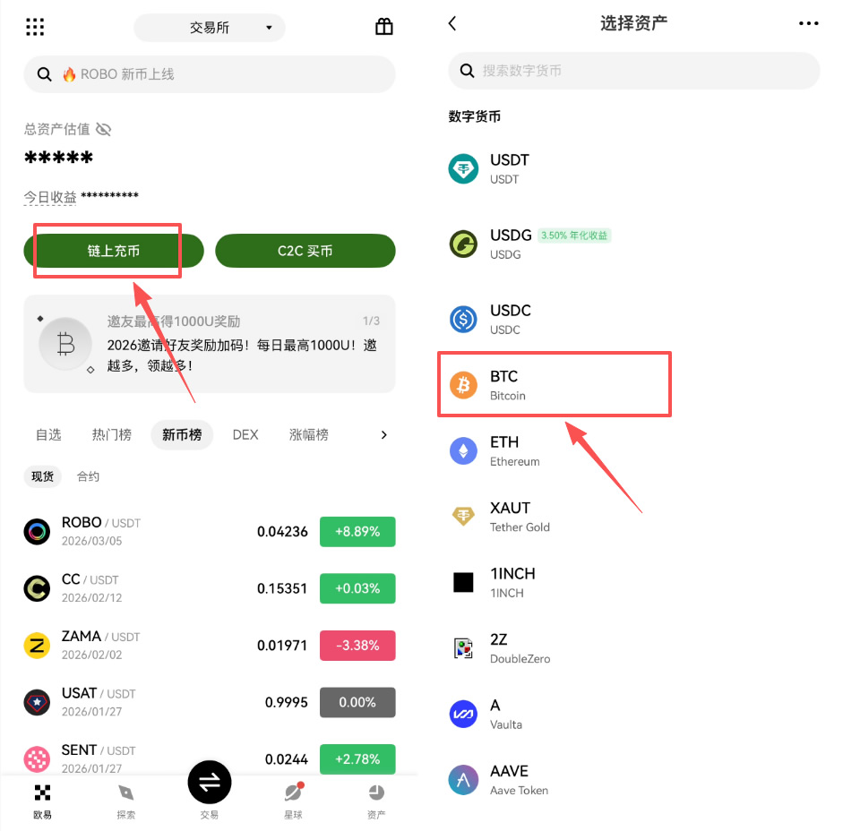 如何通过欧易的闪电网络充币或提币？