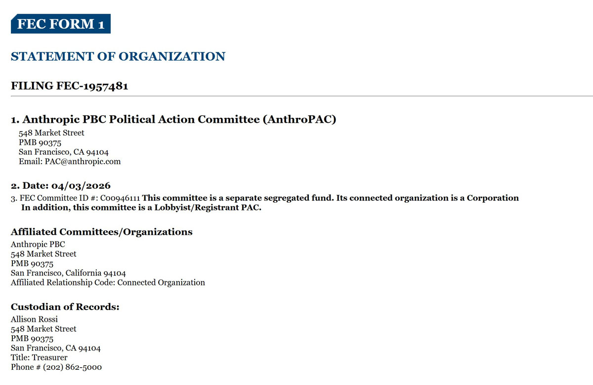 Anthropic 启 PAC 抗施压