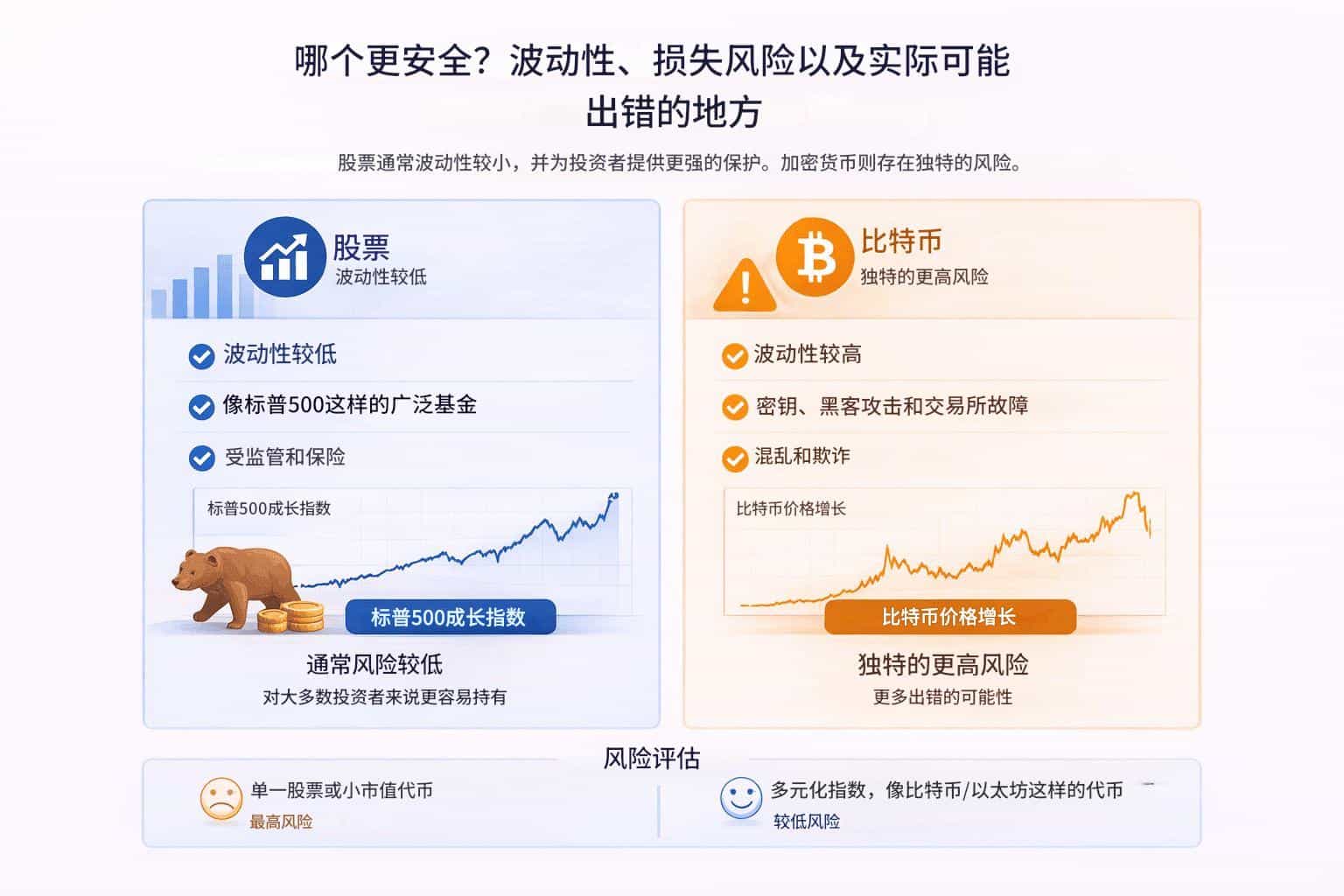 加密货币交易与股票交易：主要区别、收益和风险（2026 年指南）