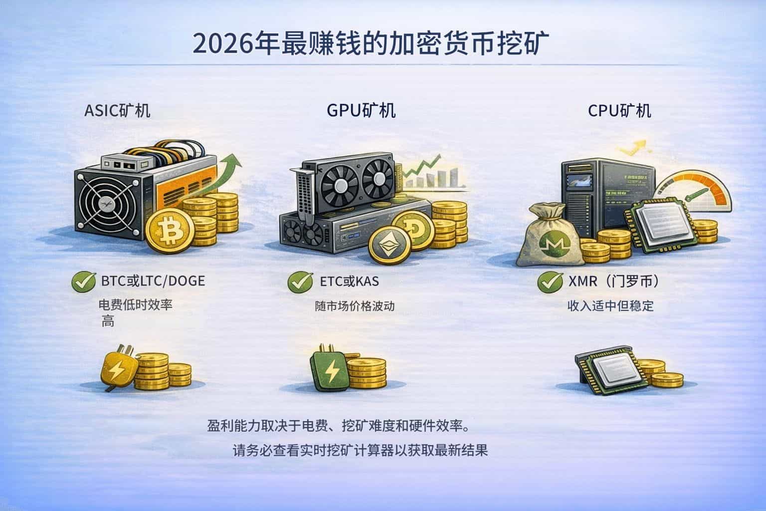2026年挖矿最赚钱的加密货币是什么？