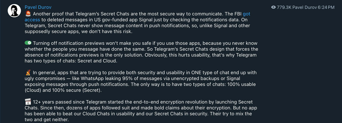Signal 推送通知有隐私漏洞