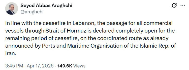 霍尔木兹开放：原油跌，比特币涨